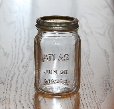 An Atlas Junior Square Mason Jar