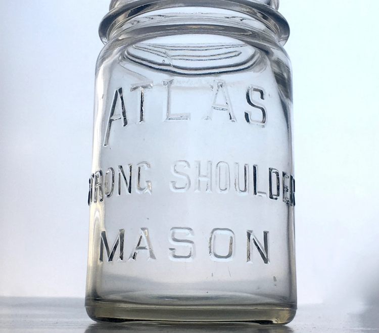 An Atlas Strong Shoulder Mason Jar