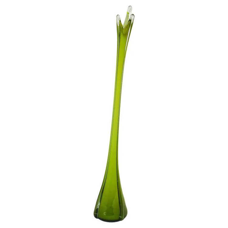 An Italian Murano Handblown Sculpture Long Neck Swung Vase