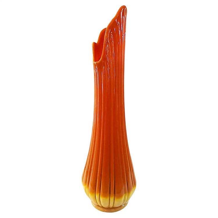 An Orange Viking Swung Vase