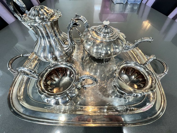 Antique Sterling Silver 5pc Tea Set by Roden