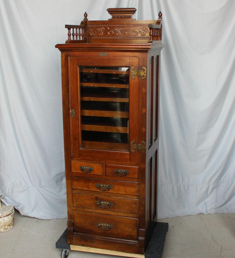 Antique Walnut Dental Storage Cabinet, Havard Company