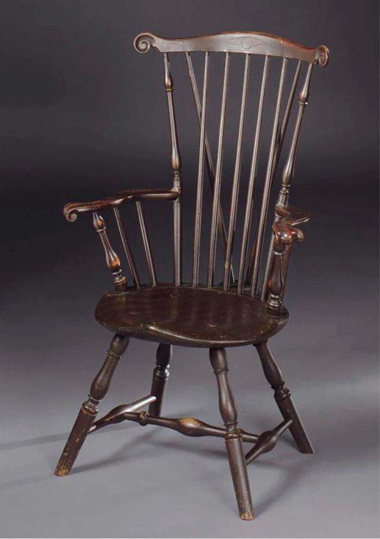 Brown-Painted 18th Century Windsor Armchair