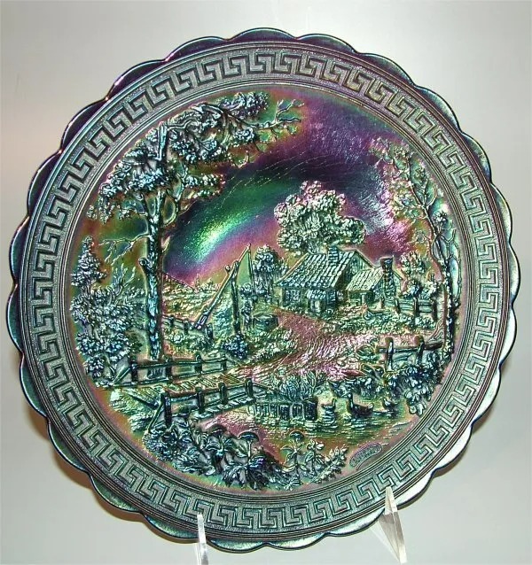 Imperial Electric Purple Carnival Glass Plate