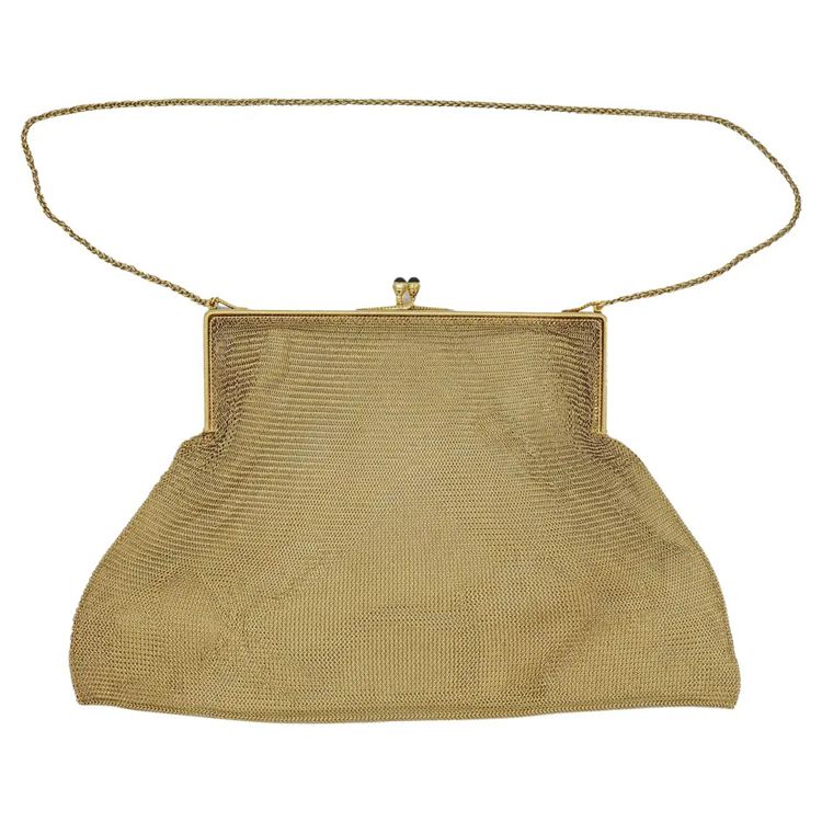 Ladies Antique Gold Mesh Purse 