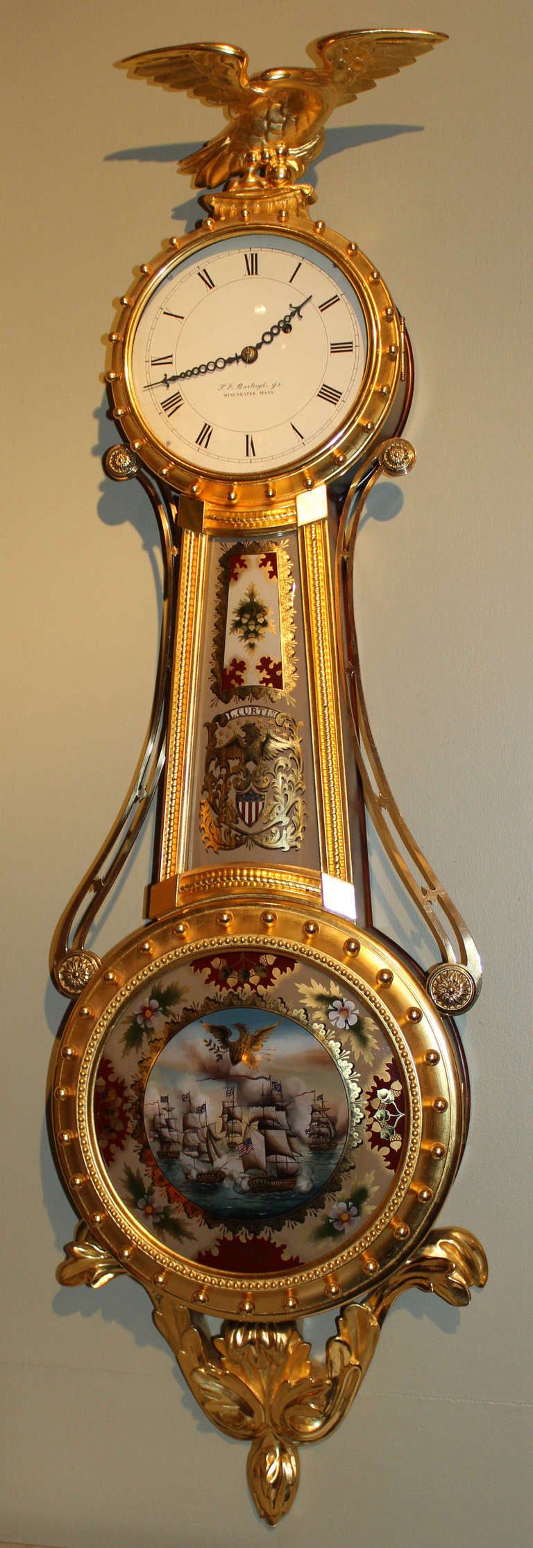 Lemuel Curtis 8 Day Girandole Clock by Ted Burleigh Jr