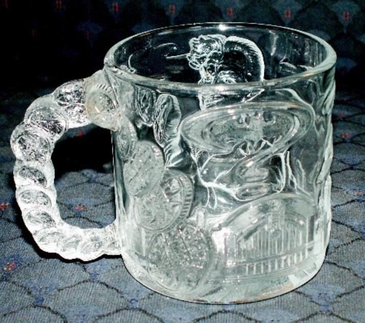 McDonald's sculpted clear two-face glass cup