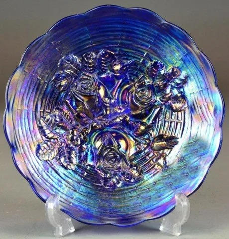 Northwood electric blue carnival bowl