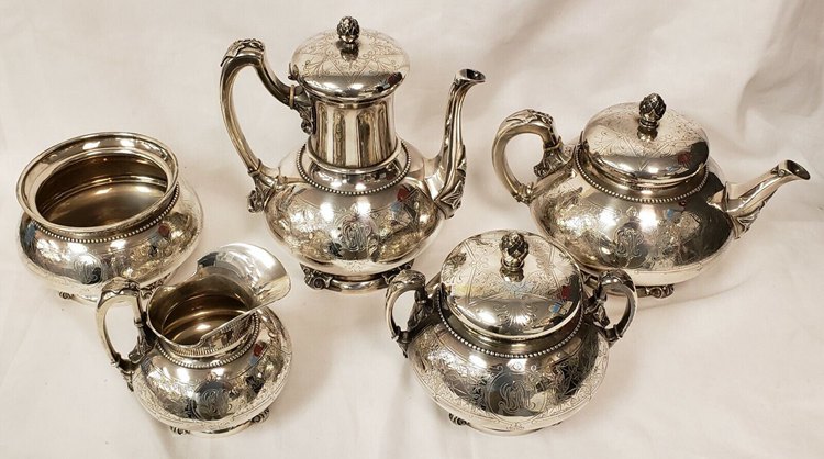 Tiffany Repousse Tea Set – Ivy Pattern