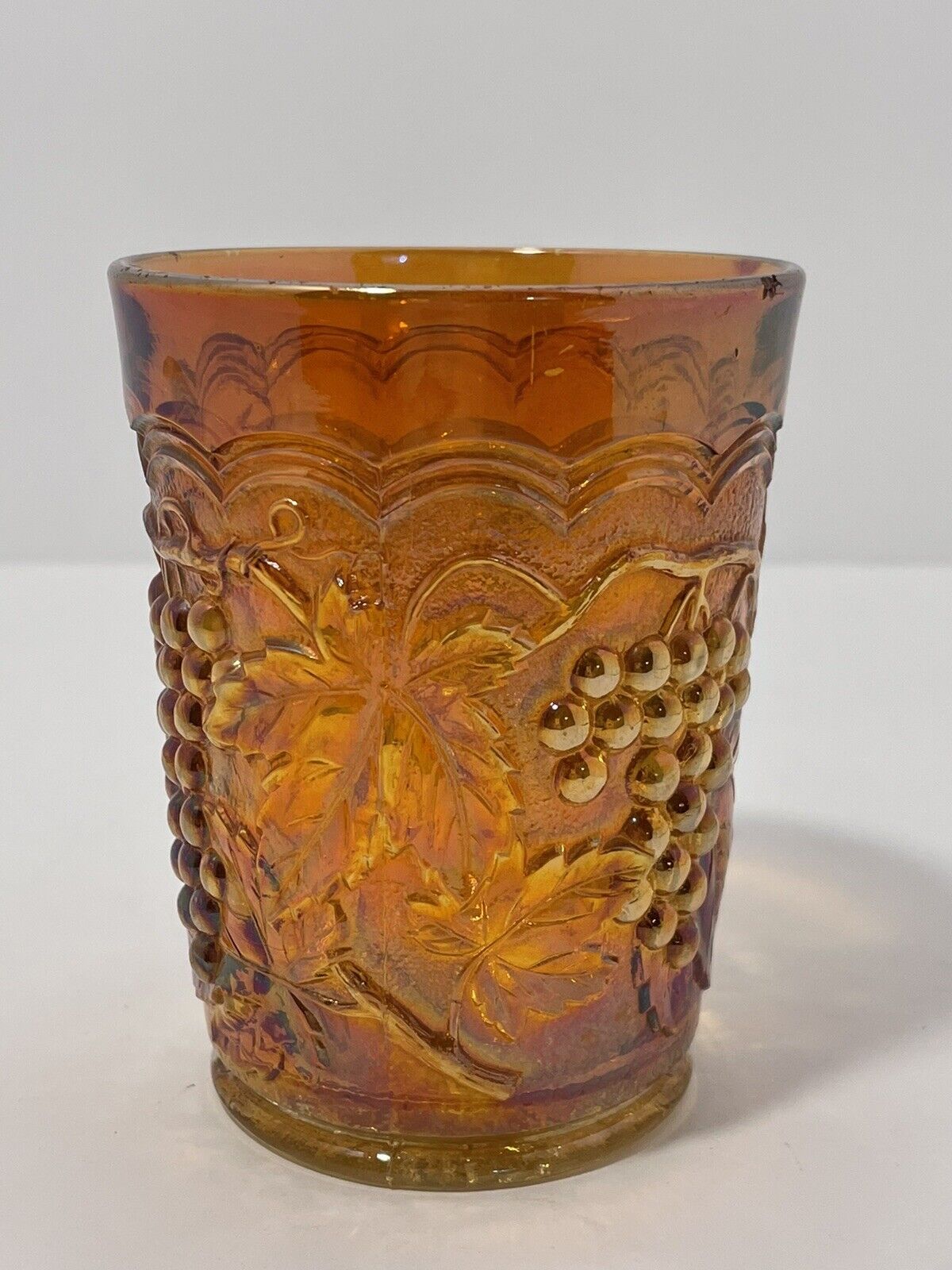 VNTG Imperial Carnival Glass Grape Tumbler Marigold