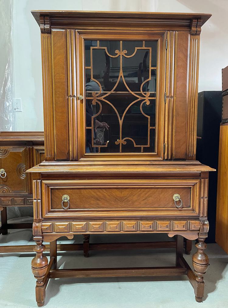 Antique Hutch-Style China Cabinet