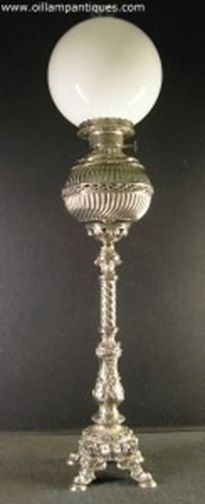 Antique Nickel Banquet Lamp