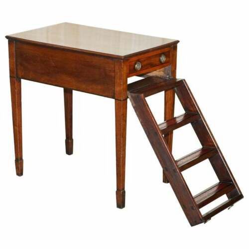 Antique Regency Library Table with Ladder