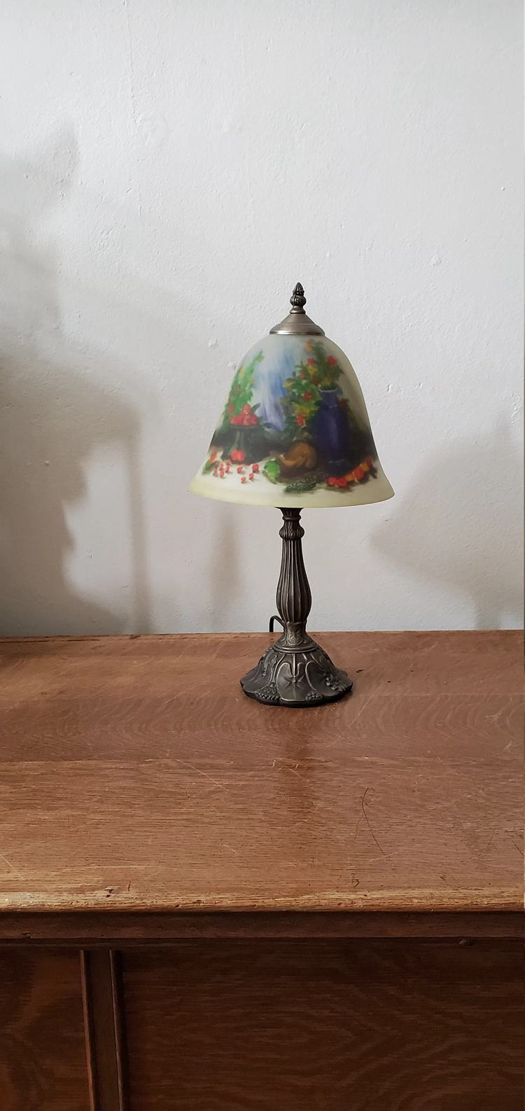The Reverse Painted Landscape Pairpoint Lamp Shade