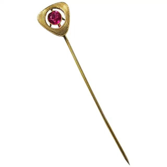 14 Karat Antique Ruby Hat Pin