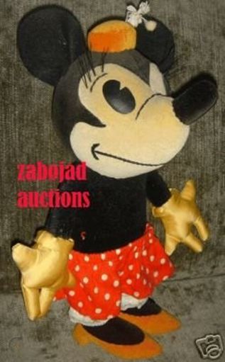 1930s Rare & Vintage Charlotte Clark Minnie Mouse Stuffed Toy