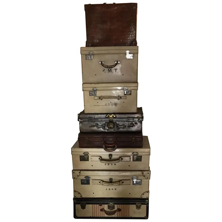 Set of 8 1920 Vintage Luggage