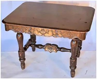 Victorian Carved Dark Oak Library Writing Table