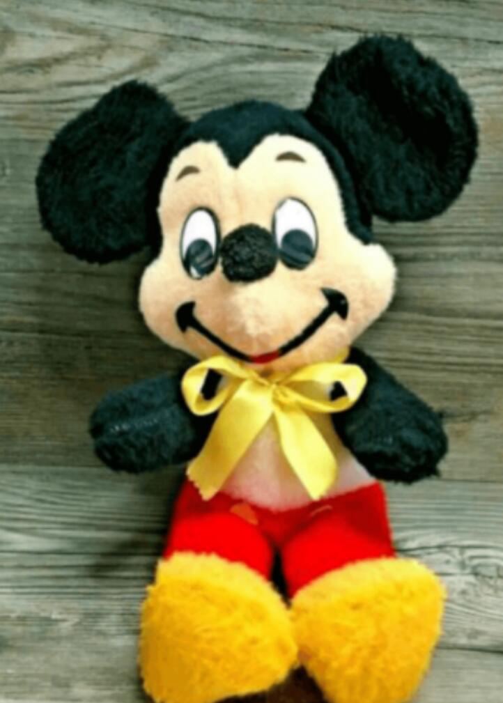 Vintage 1960s - 70s Little Mickey Mouse Stuffed Plush Toy
