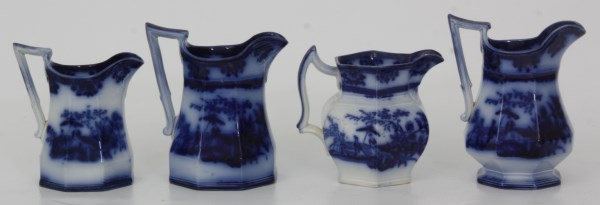 Lot - 7, Davenport Flow Blue Pitchers – Amoy Pattern on Fontaine's Auction Gallery