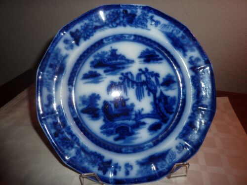 Manilla flow blue china - 10 dinner plate mint condition circa 1834 - 1859 on eBay