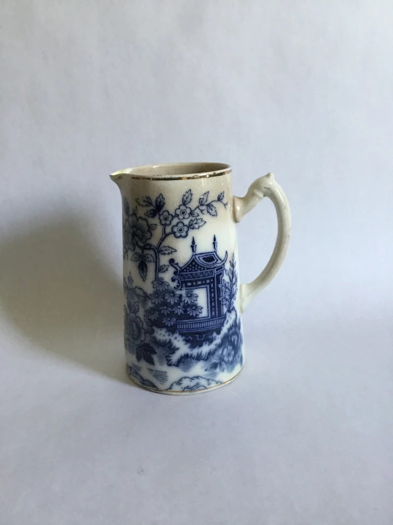 Vintage Samuel Johnson flow blue jug