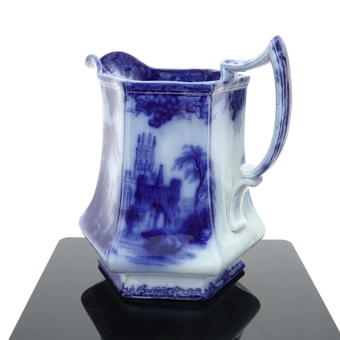 c.1860 Gothic Flow Blue Water Pitcher by Jacob Furnival on Etsy